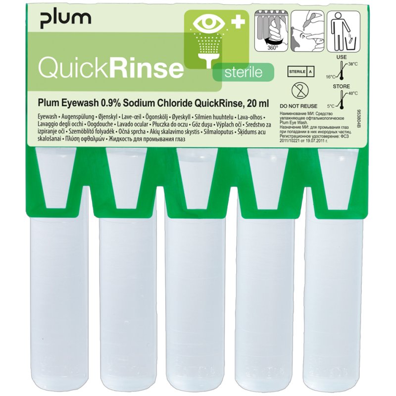 LEINA-WERKE oogspoel ampullen QuickRinse, 5 x 20 ml, steriele zoutoplossing